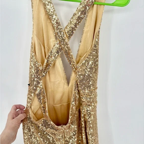 REVELRY Dylan Gold Sequin Dress - Picture 9 of 11